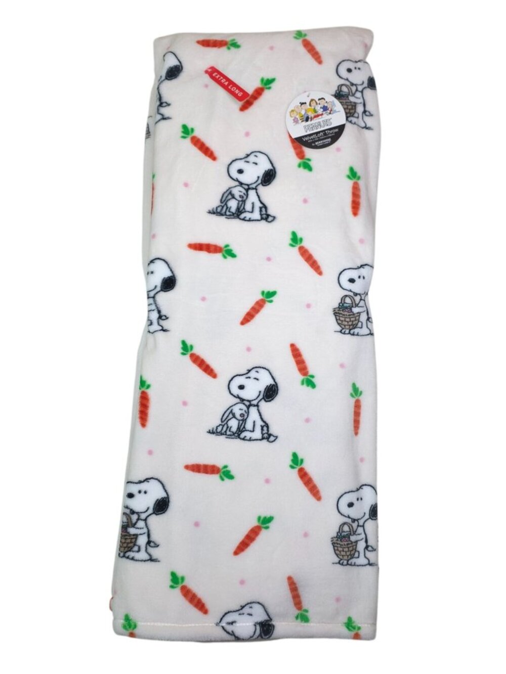 Peanuts VelvetLoft Throw Blanket Snoopy Carrots 60"x70" Extra Long by Berkshire